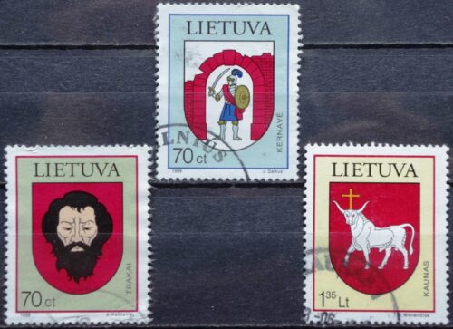 Pašto ženklai, Lietuva, miestų herbai