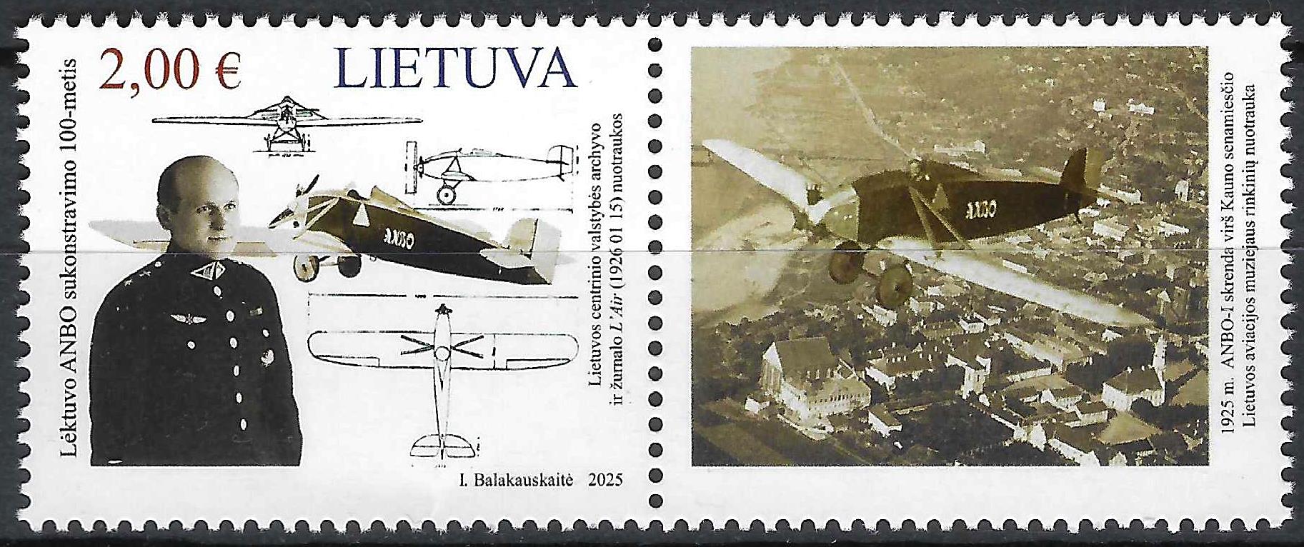 Pašto ženklai, Lietuva, Lėktuvo ANBO sukonstravimo 100-metis