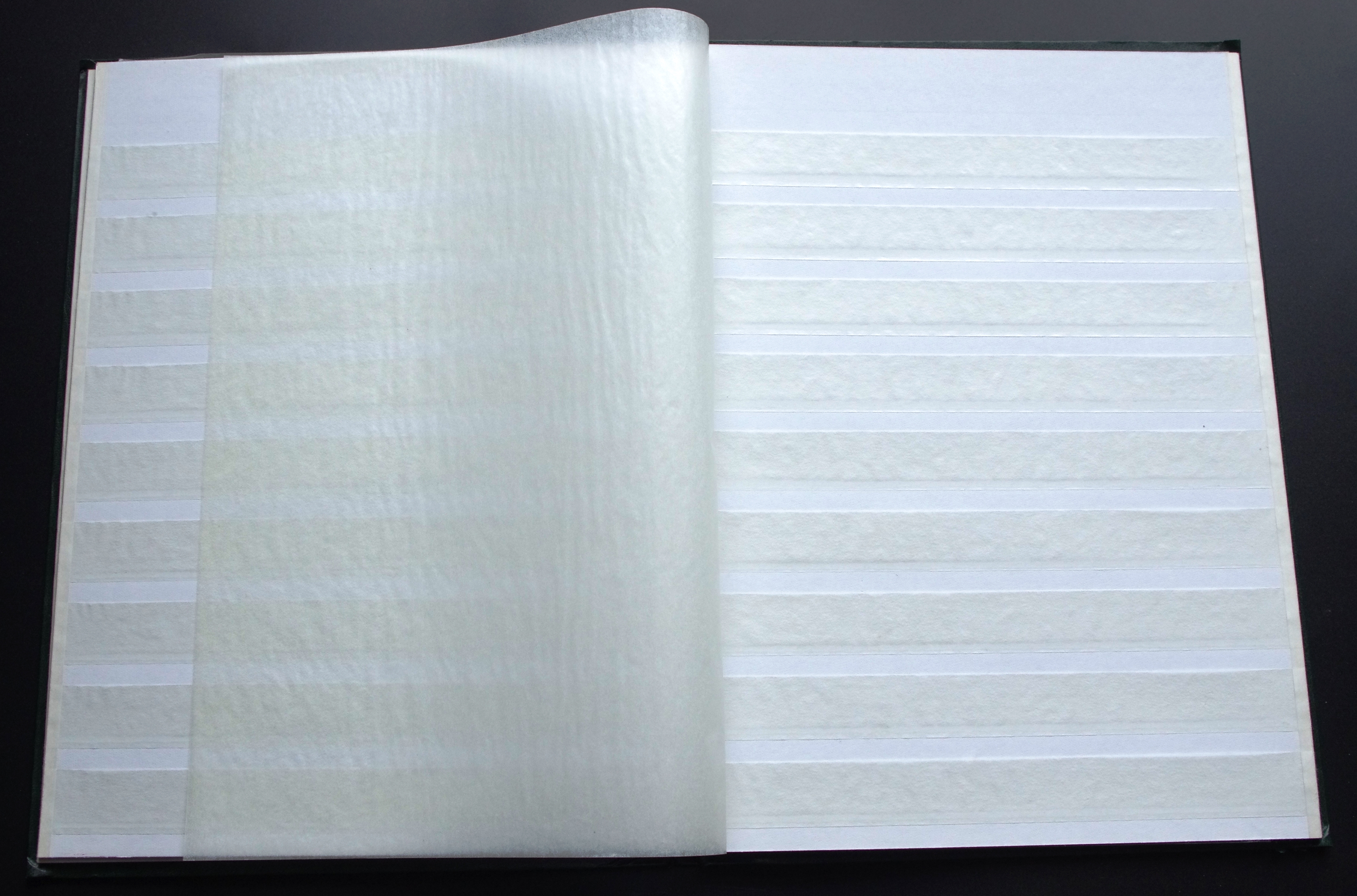 Naudotas, žalios spalvos albumas pašto ženklams