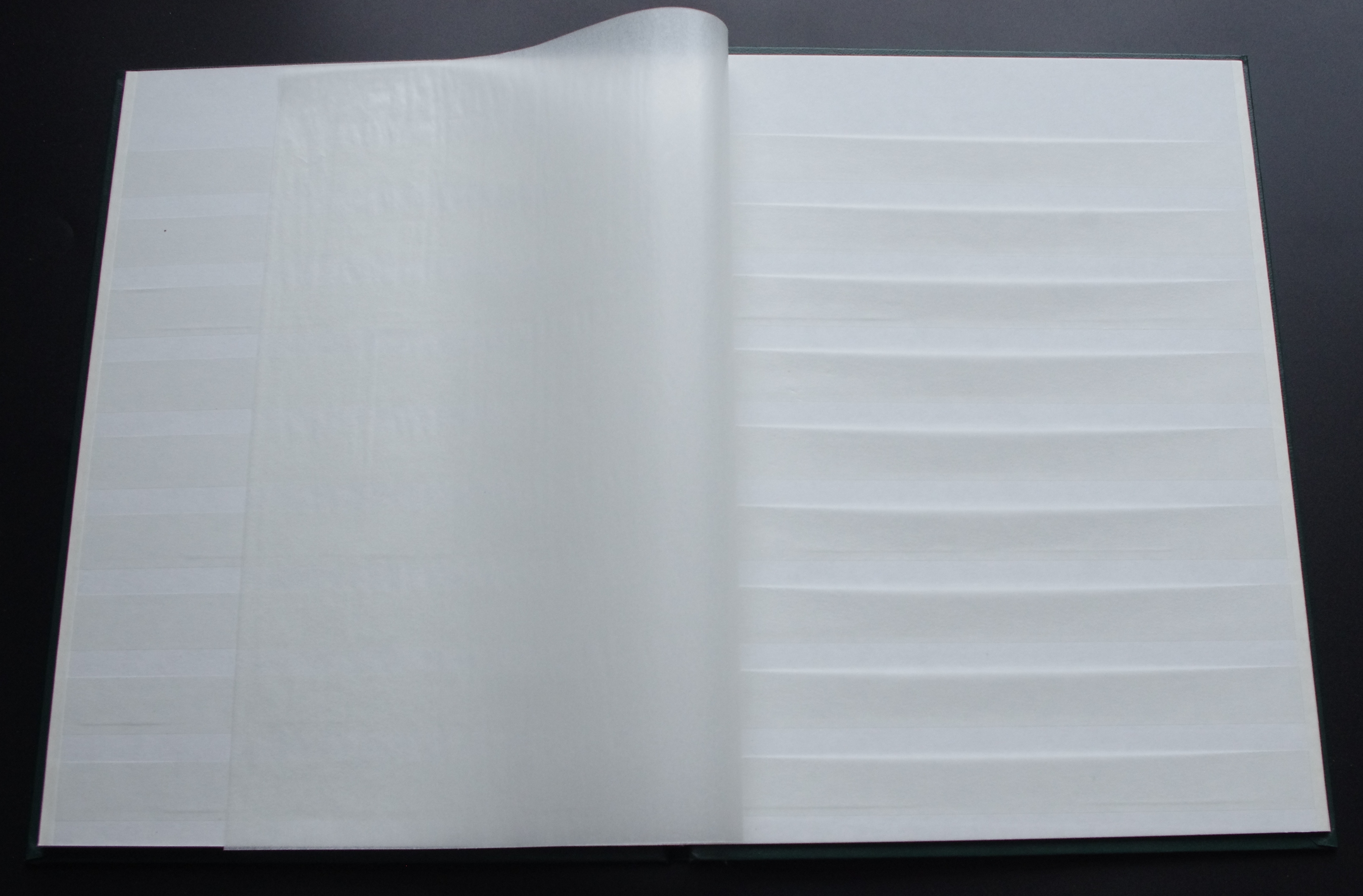 Naudotas, žalios spalvos albumas pašto ženklams