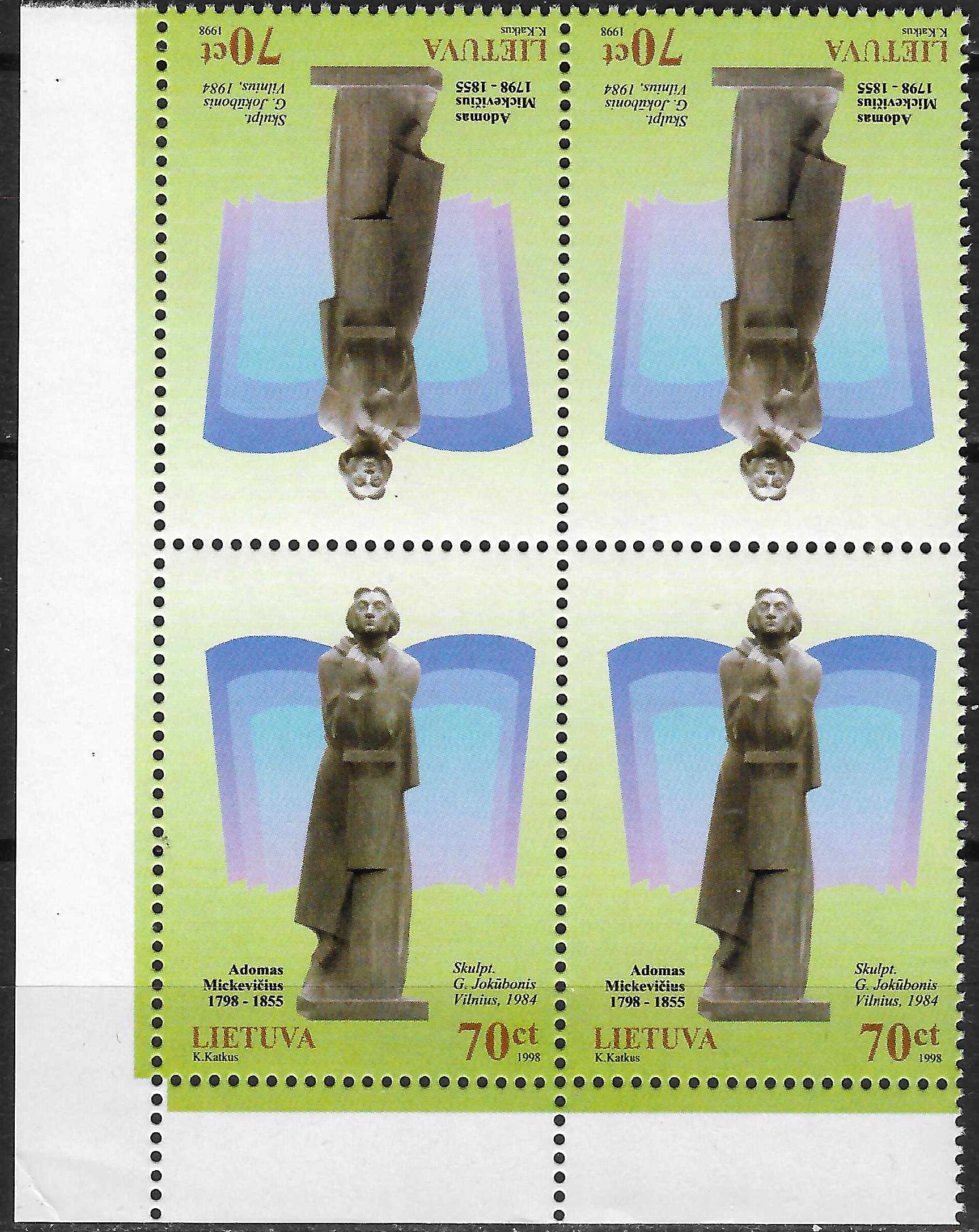 Pašto ženklai, Lietuva, Poeto Adomo Mickevičiaus 200-osios gimimo metinės