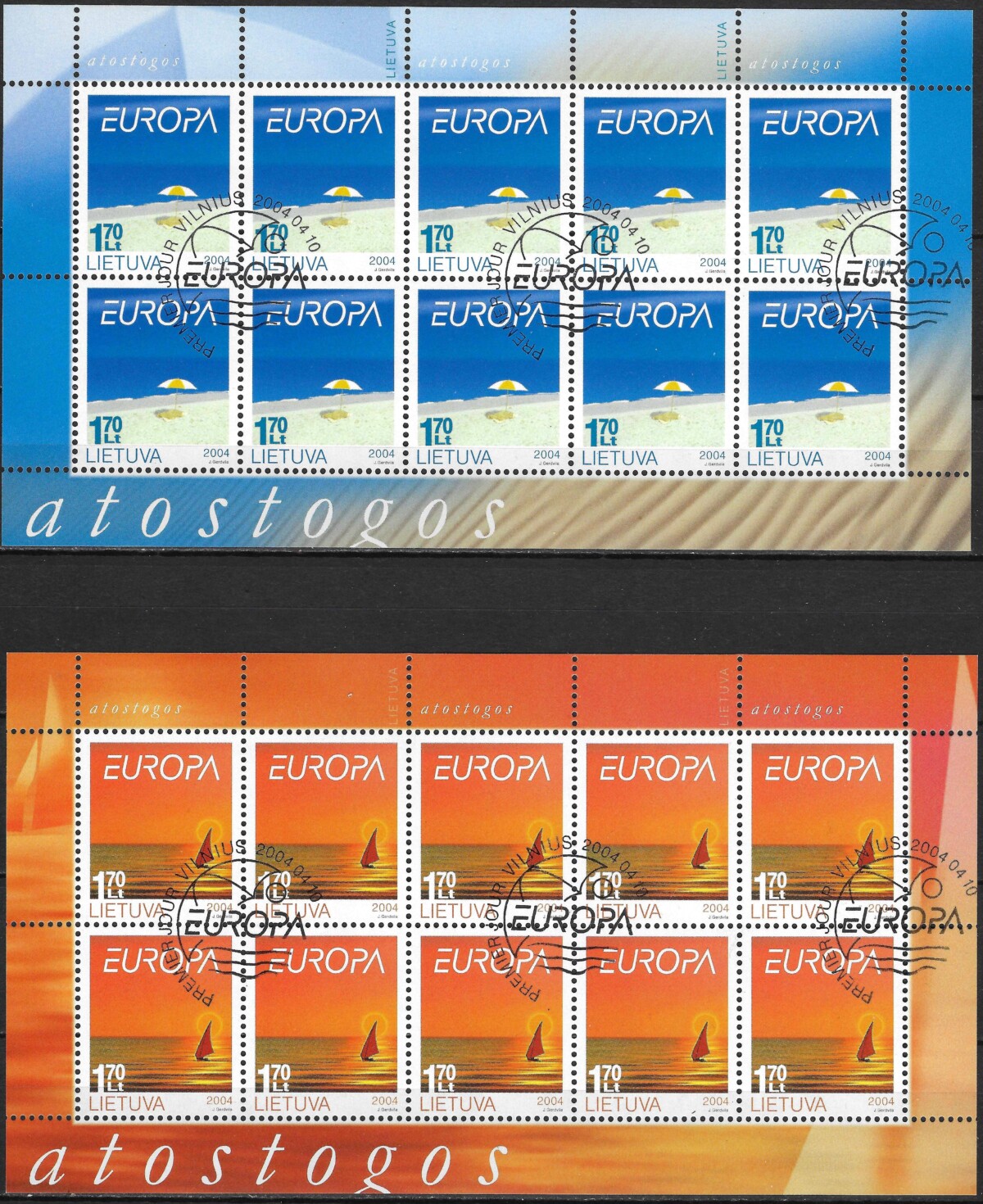 Pašto ženklai, Lietuva, EUROPA. Atostogos