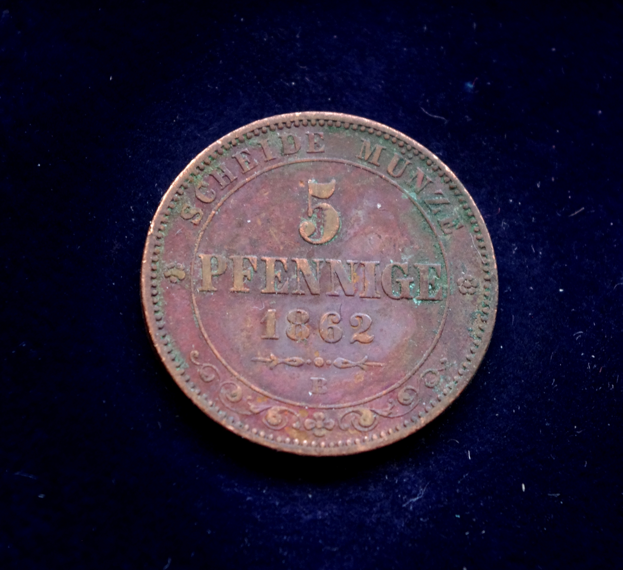 Saksonijos 5 pfenigų moneta