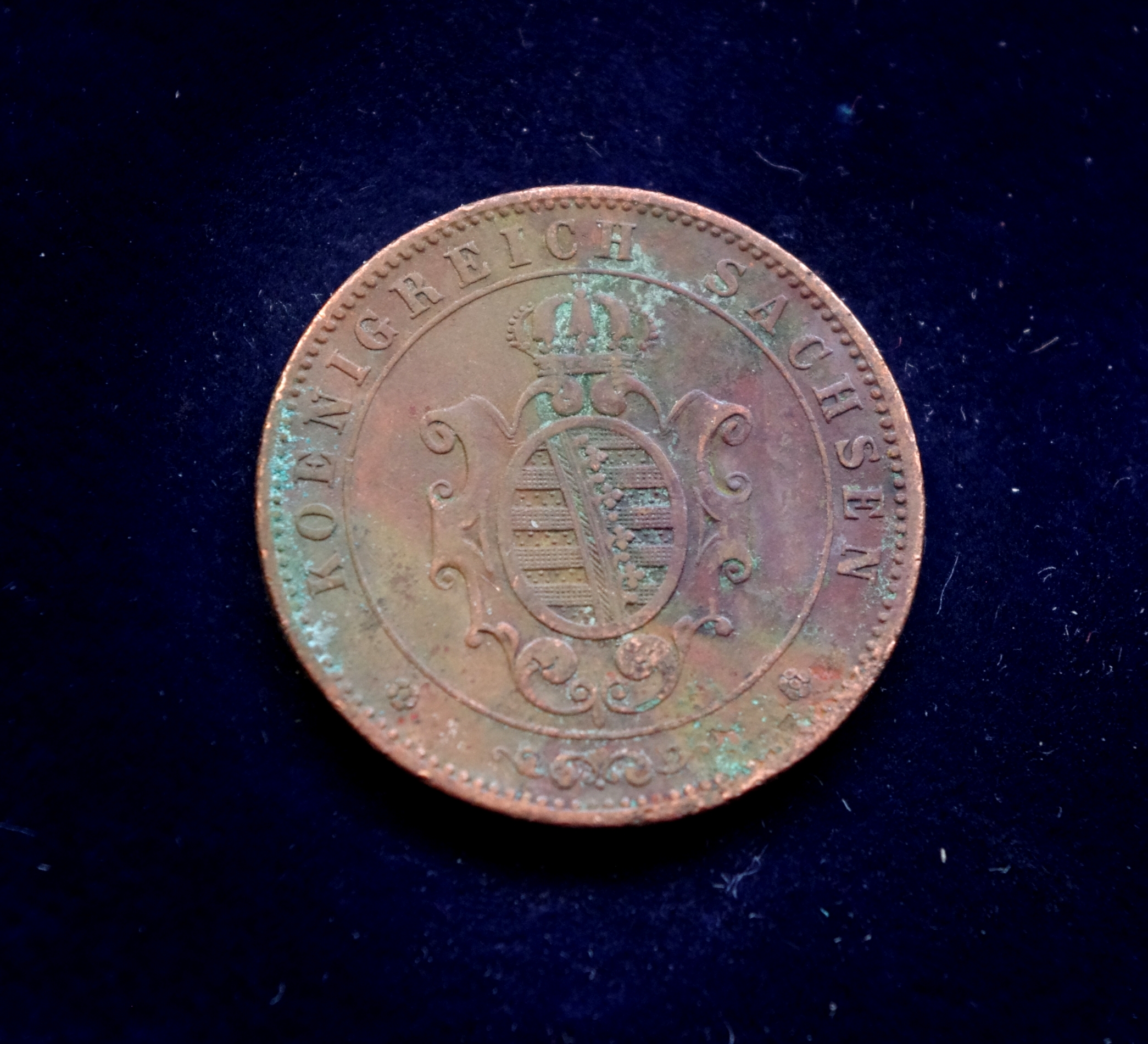 Saksonijos 5 pfenigų moneta