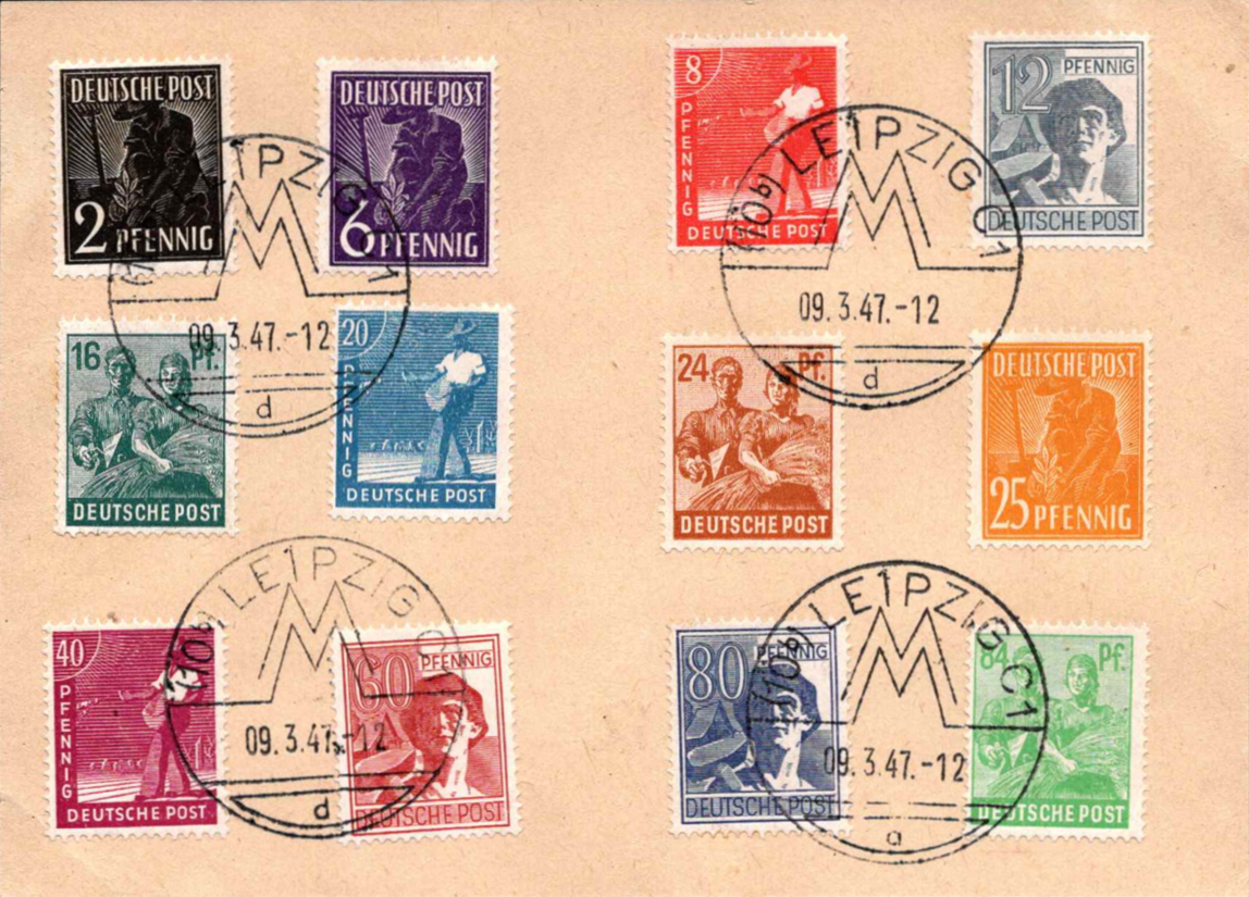 Proginis atvirlaiškis, skirtas 1947 m. Leipcigo rudeninei mugei