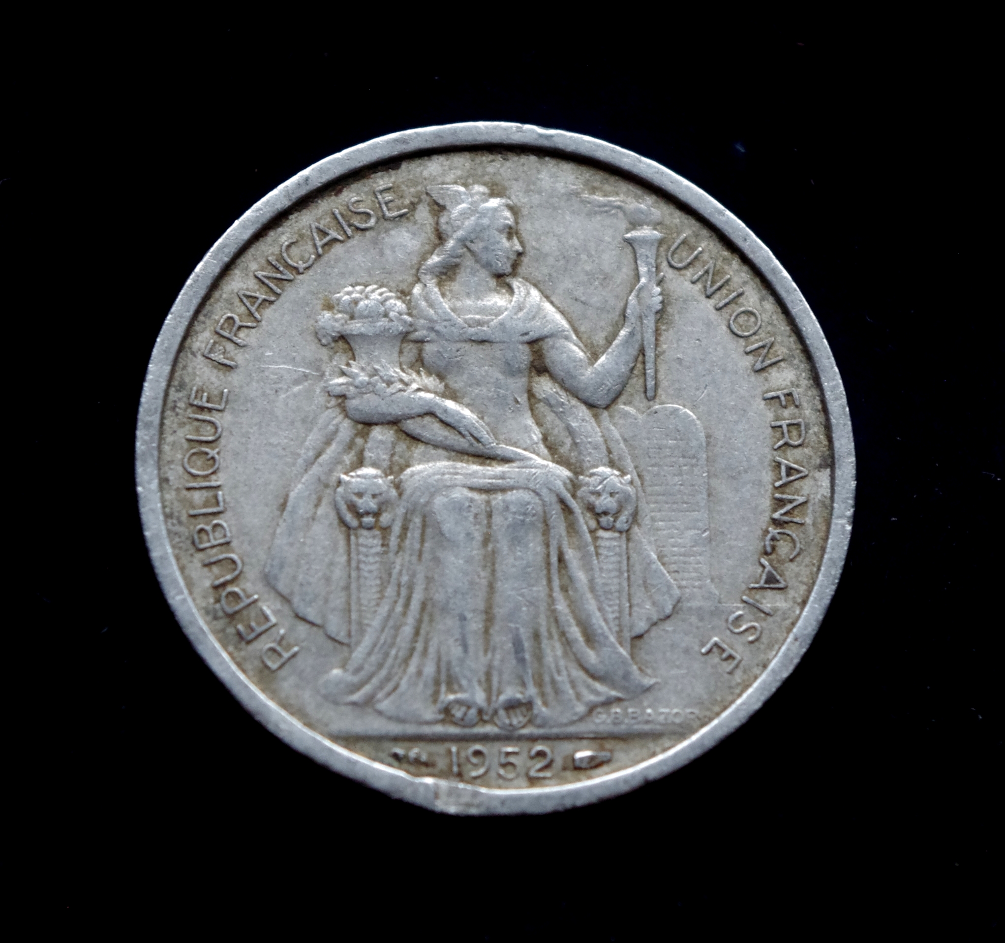 Naujoji Kaledonija, Prancūzijos užjūrio teritorija, 5 frankų moneta. Paukštis kagu