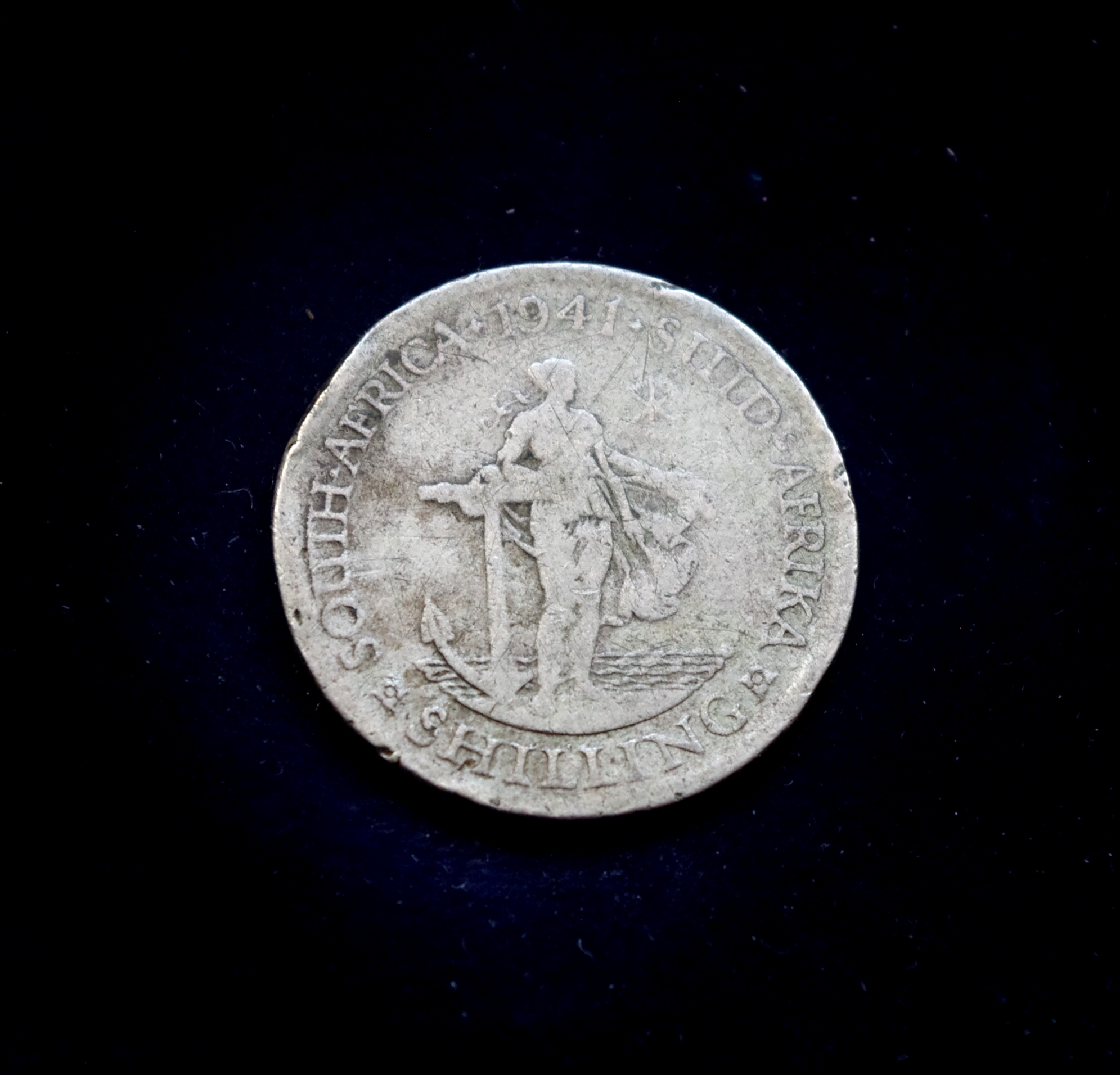 Pietų Afrikos 1 šilingo sidabrinė moneta