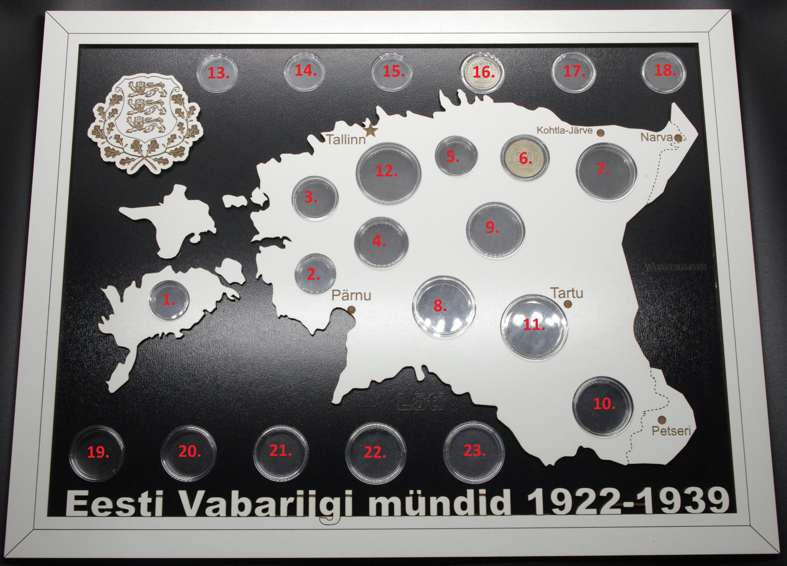 Rėmelis tarpukario Estijos monetoms