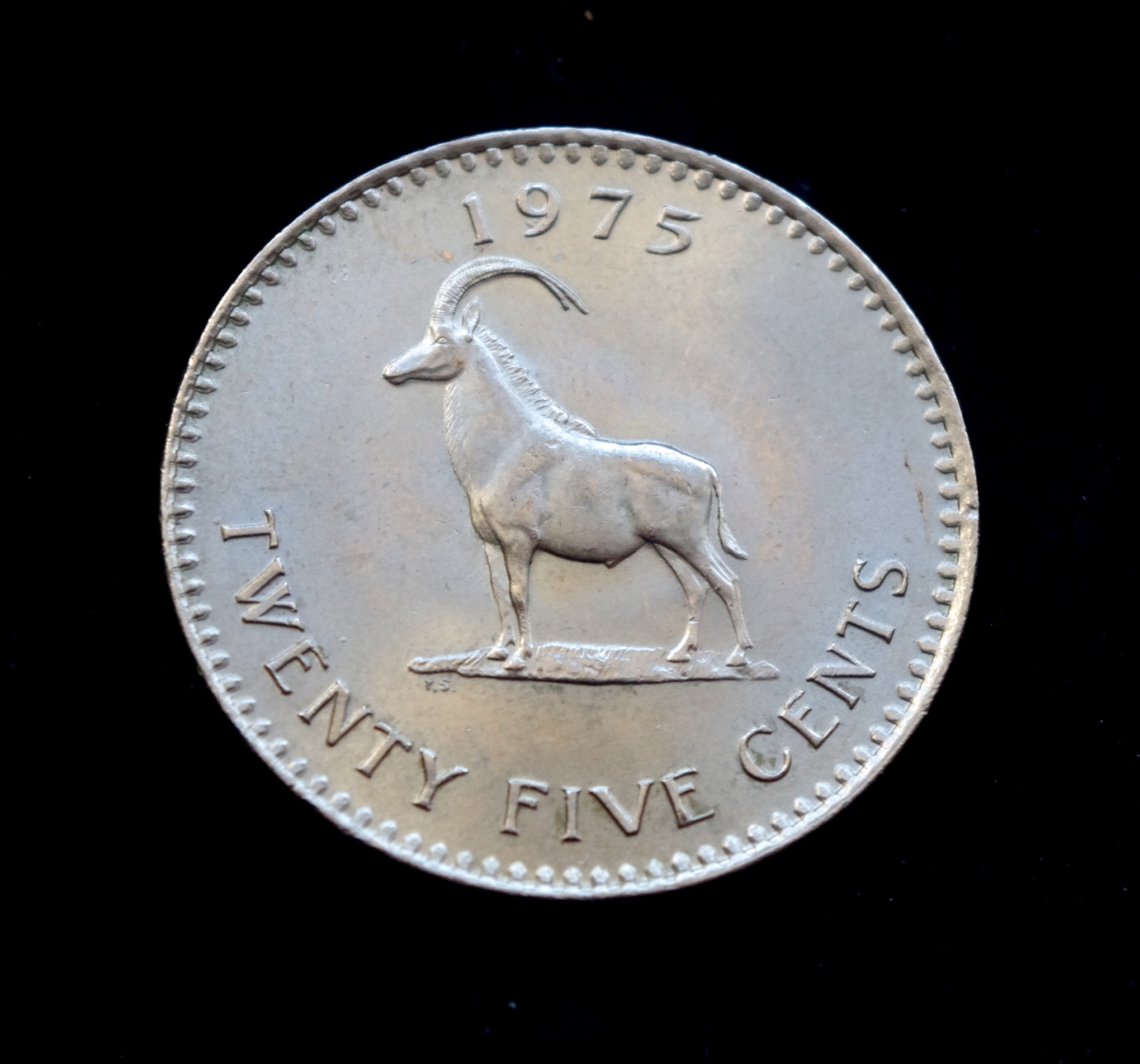 Rodezijos 25 centų moneta