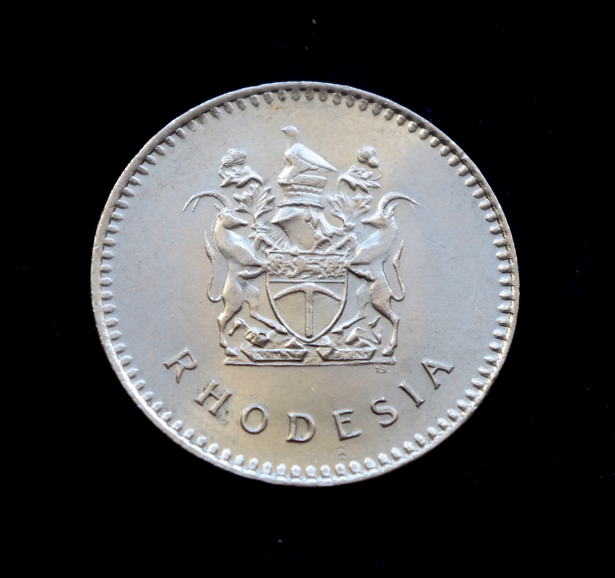 Rodezijos 25 centų moneta