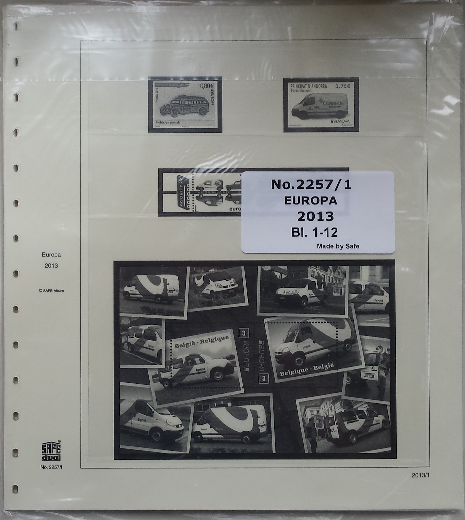 Iliustruoti albumo lapai Europa CEPT pašto ženklams SAFE 2257/1