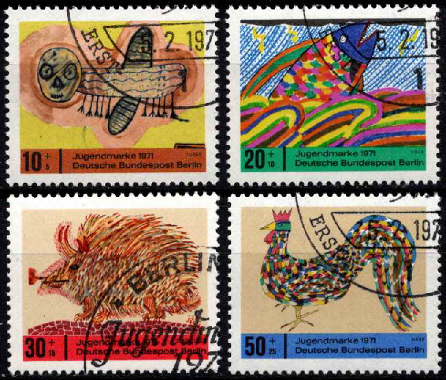 Vokietija, Vakarų Berlynas, pilna serija, MiNr 386-389 Used (O)