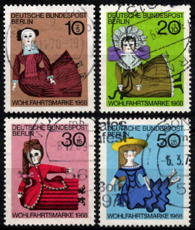 Vokietija, Vakarų Berlynas, pilna serija, MiNr 322-325 Used (O)