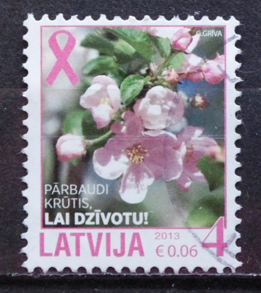 Pašto ženklai, Latvija, obelų žiedai