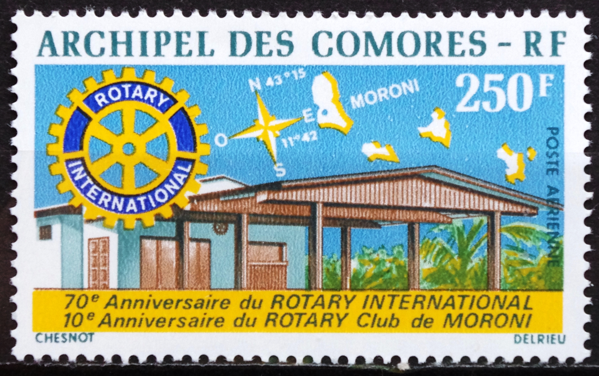 pašto ženklas, Komorų salos, rotary