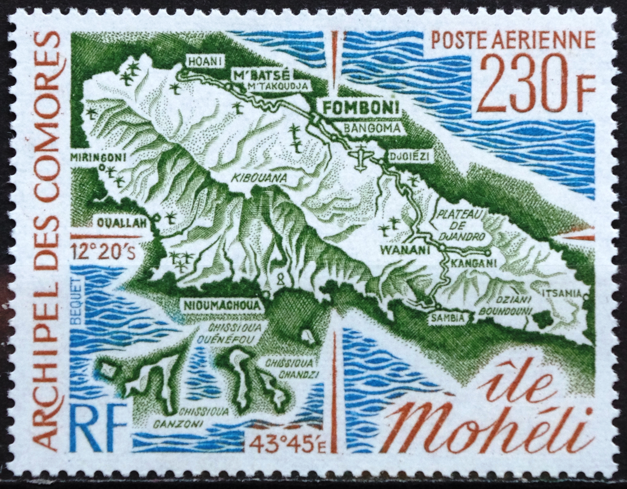 pašto ženklas, Komorų salos, Moheli sala