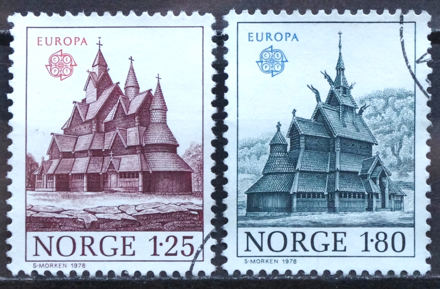 Pašto ženklai, Norvegija, Europa, architektūros paminklai