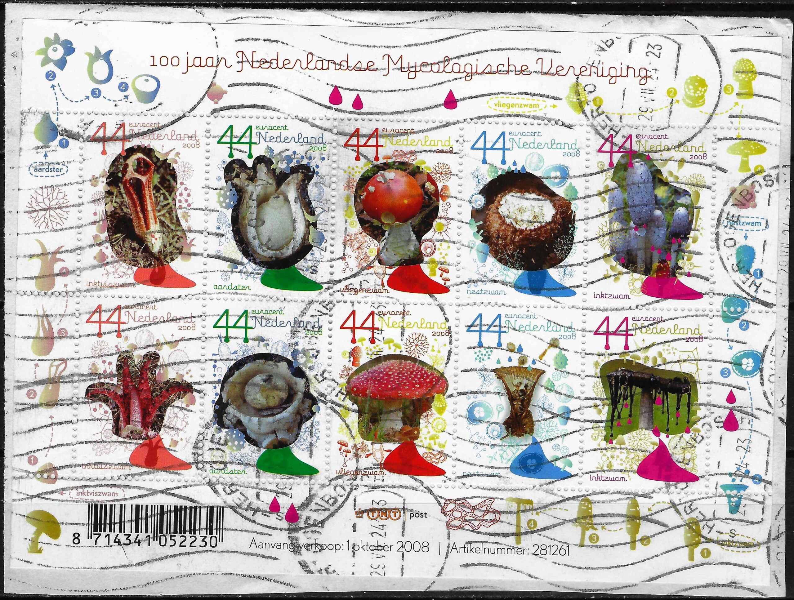 Pašto ženklų mažasis lapukas, Nyderlandai, grybai