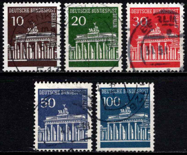 Vokietija, Vakarų Berlynas, pilna serija, MiNr 286-290 Used (O)