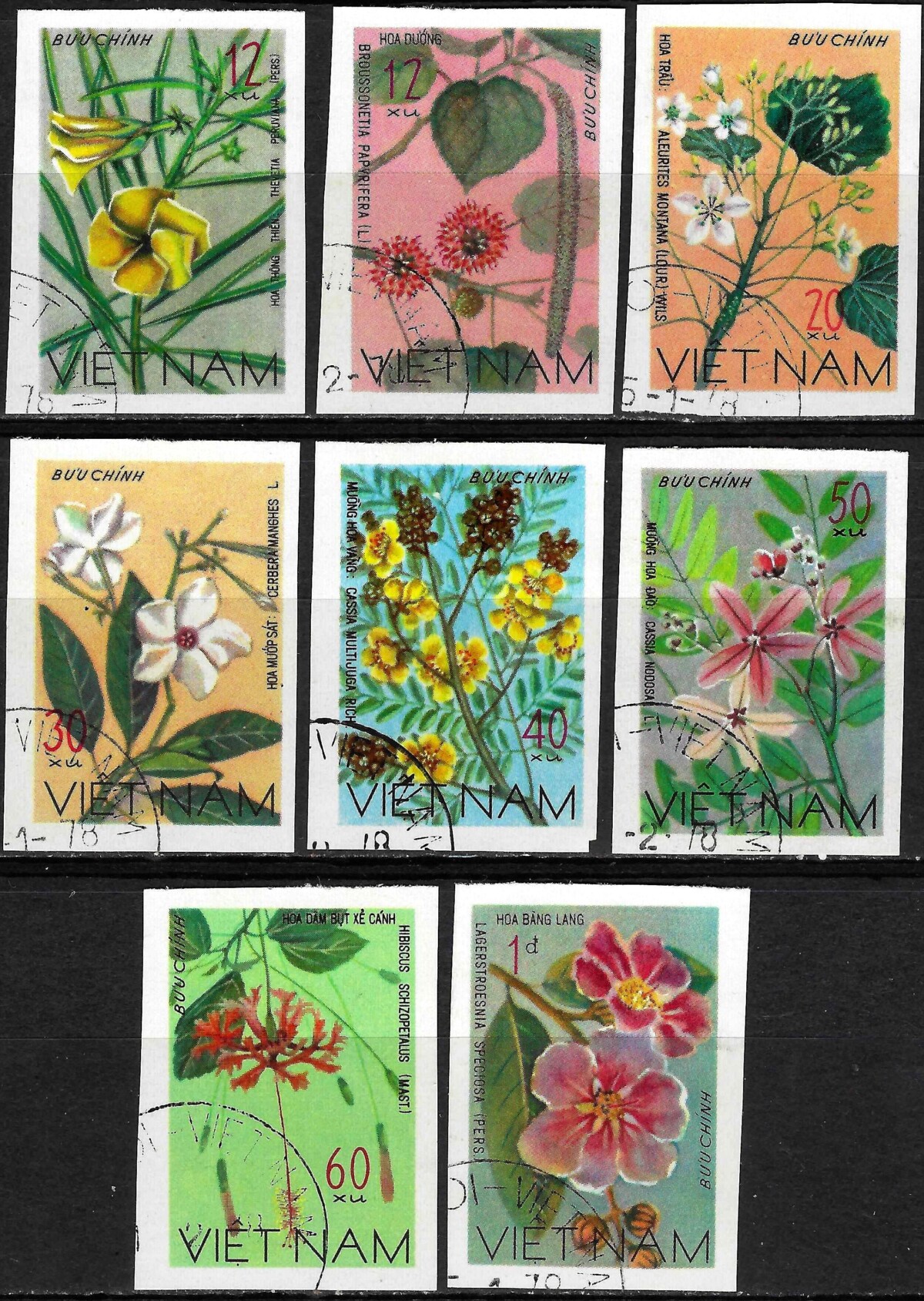 pašto ženklai, Vietnamas, laukinės gėlės