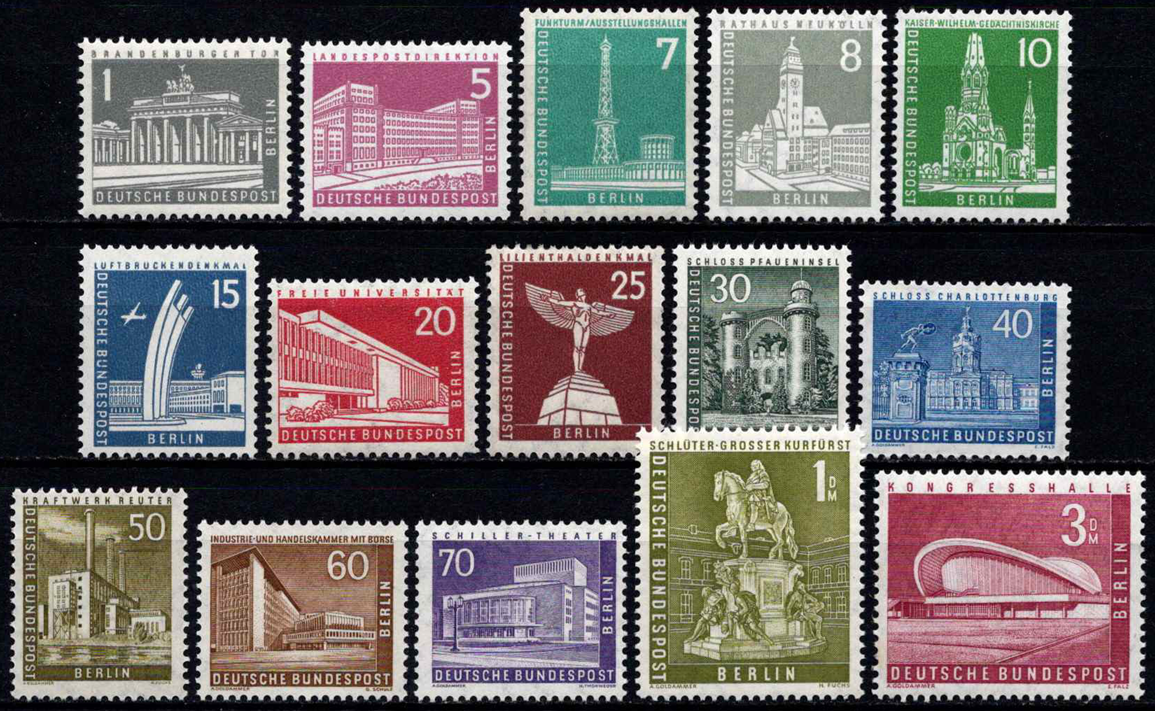 Vokietija, Vakarų Berlynas, pilna serija, MiNr 140-154 MNH**