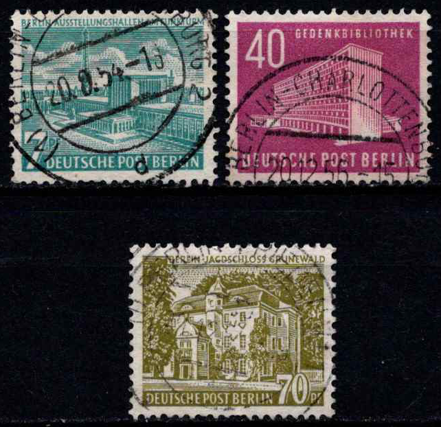 Vokietija, Vakarų Berlynas, pilna serija, MiNr 121-123 Used (O)