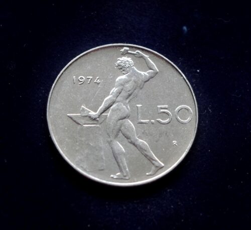 moneta, 50 lirų, Italija