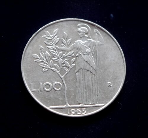 moneta, 100 lirų, Italija