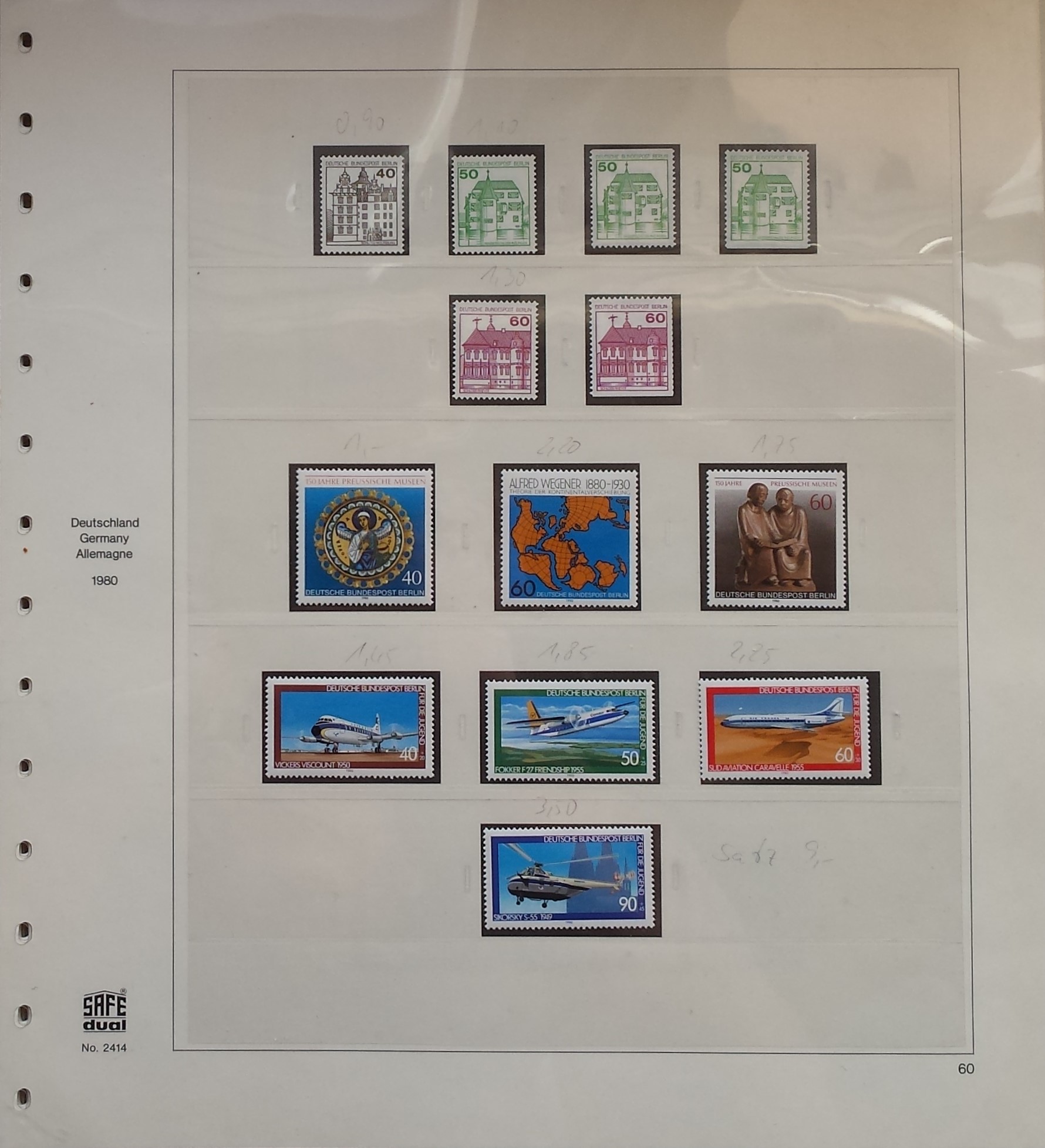 Vakarų Berlyno 1980-1985 metų pašto ženklų kolekcija MNH**