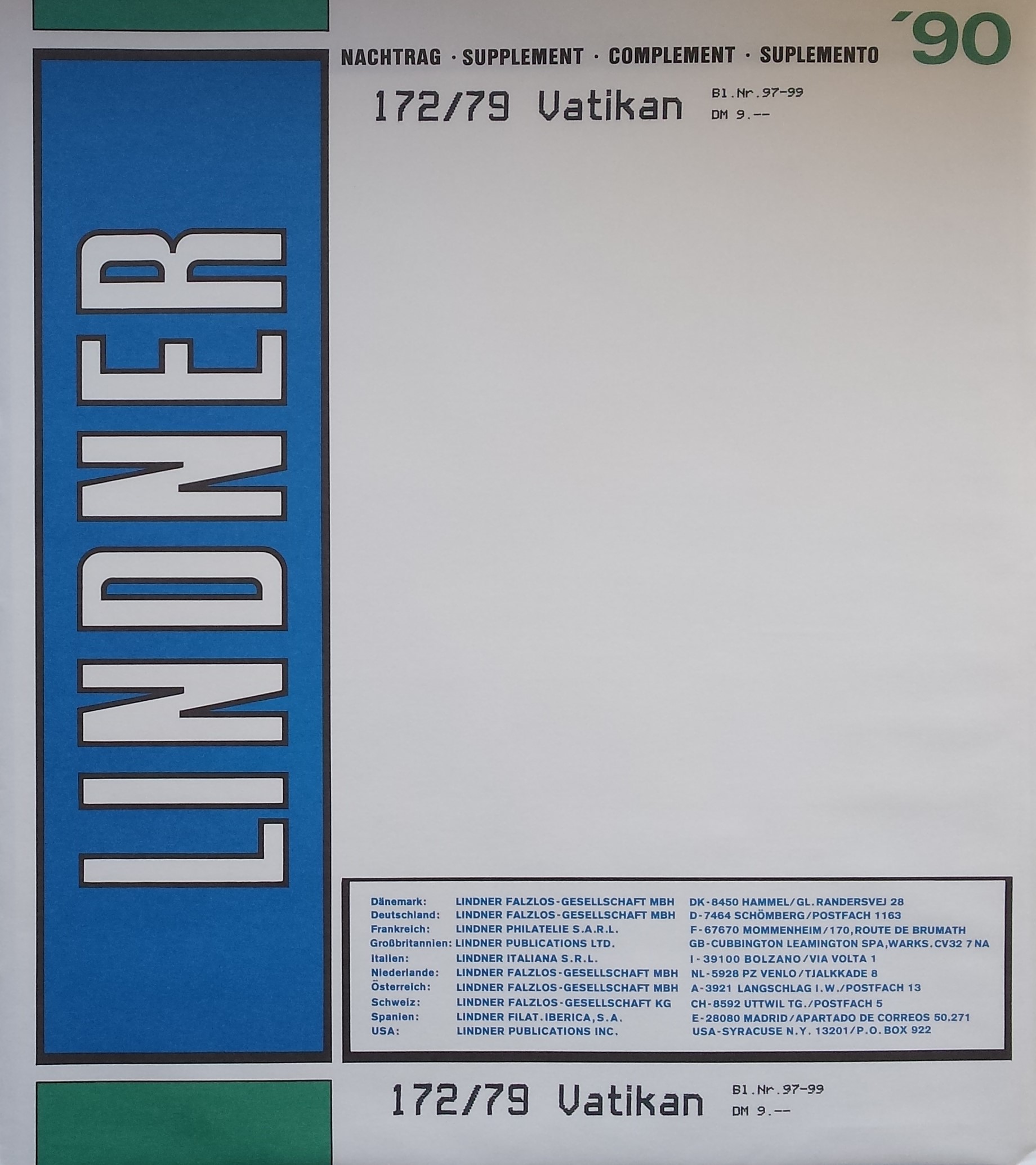 Vatikanas, iliustruoti albumo lapai LINDNER