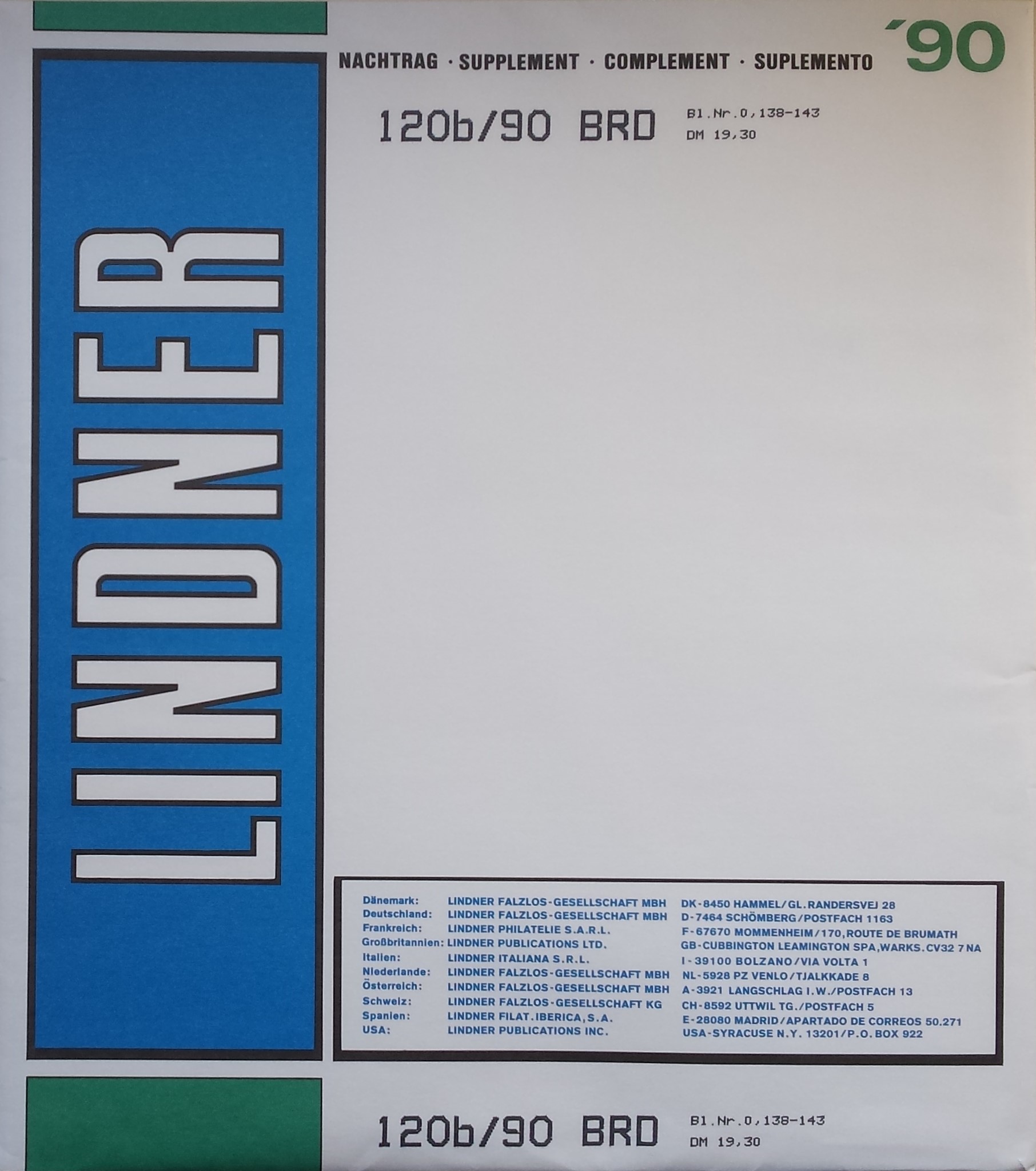 Vokietijos Federacinė Respublika (VFR), iliustruoti albumo lapai LINDNER