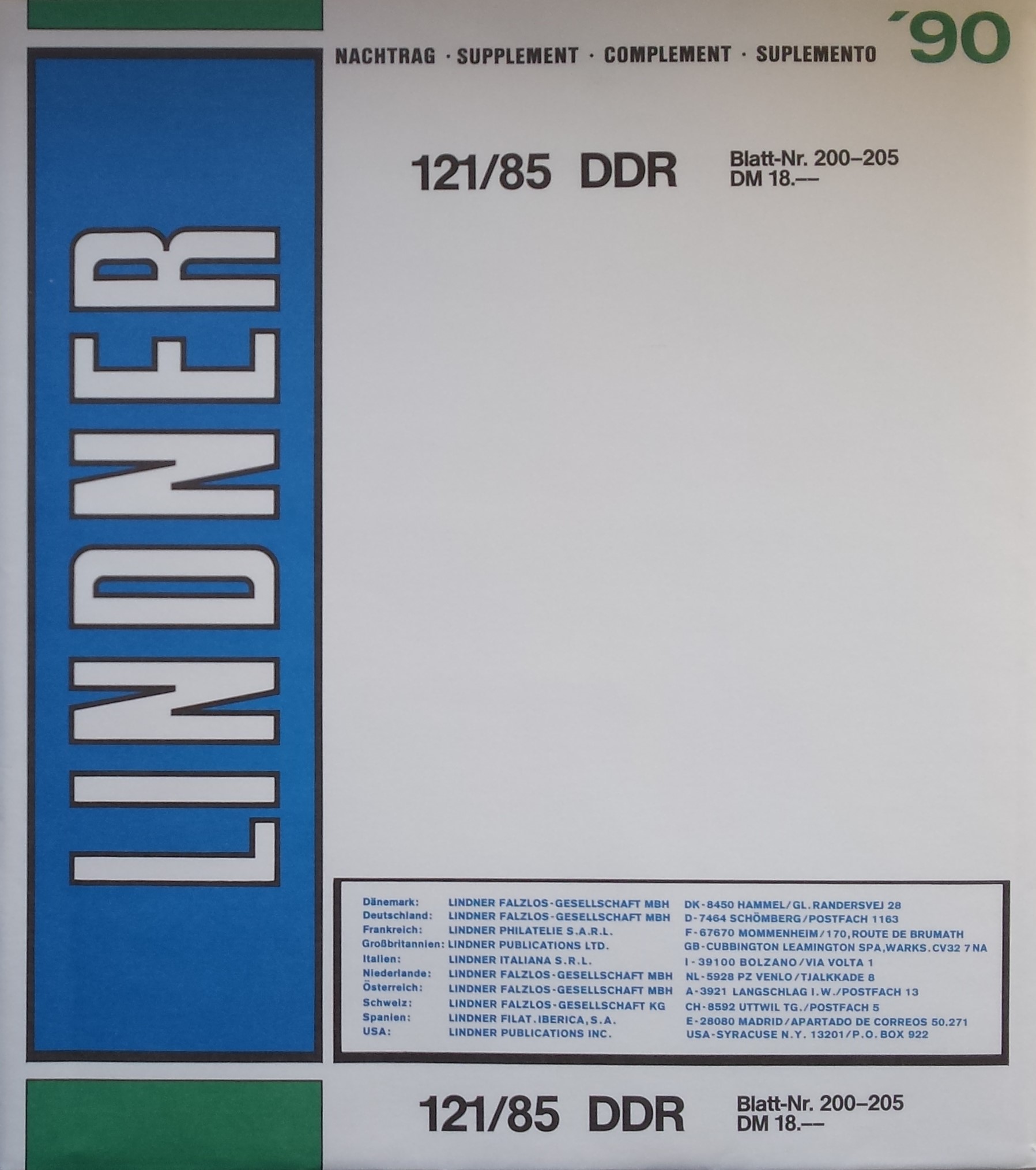 Vokietijos Demokratinė Respublika (VDR), iliustruoti albumo lapai LINDNER