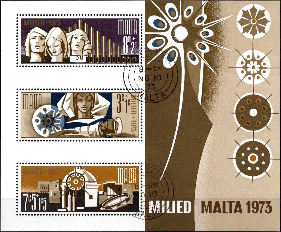 Malta, blokas Nr. 3, MiNr 478-480 Used (O)
