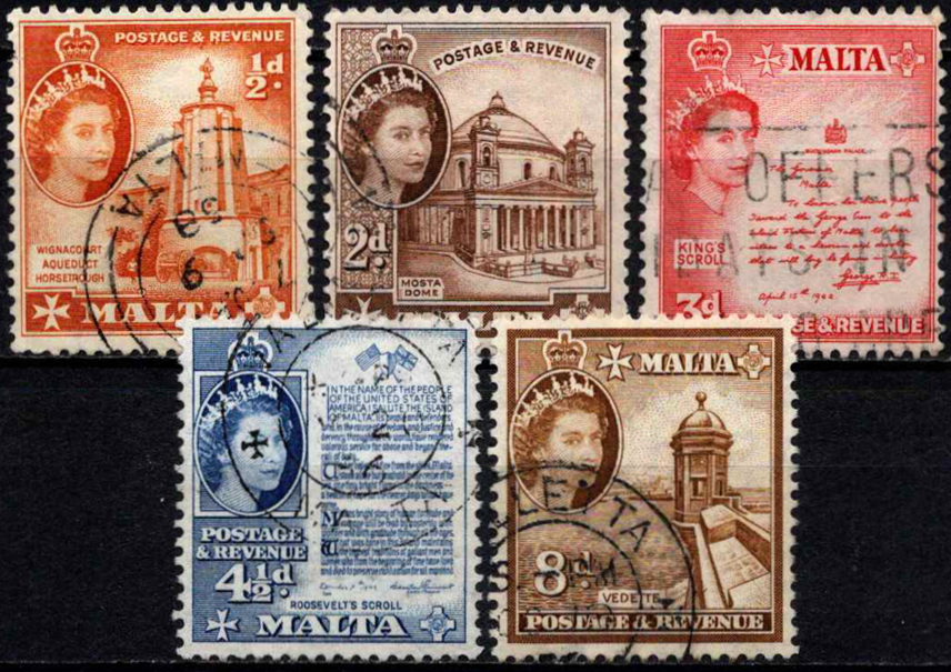 Malta, MiNr 238, 241, 243-244, 246 Used (O)