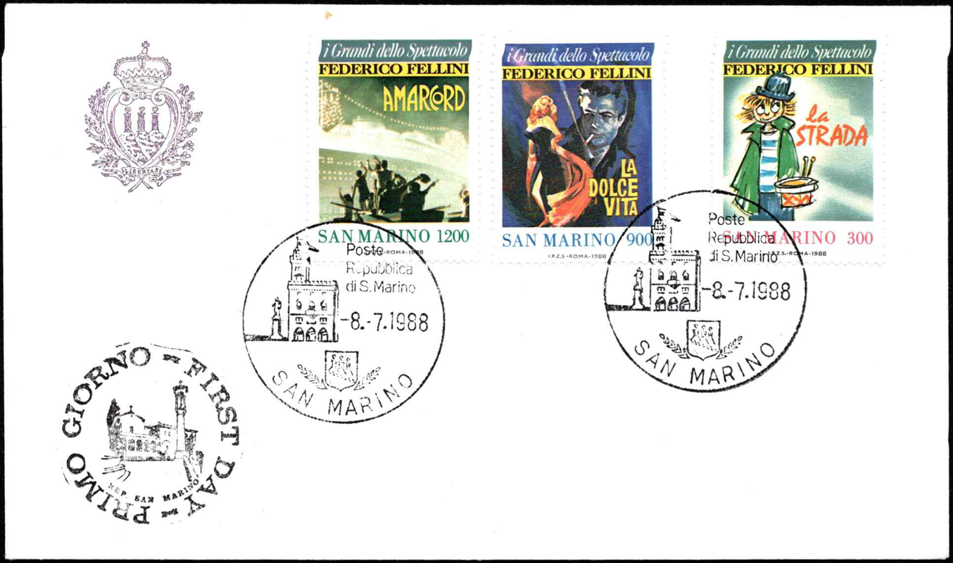 San Marinas, pirmos dienos vokas su MiNr 1391-1393