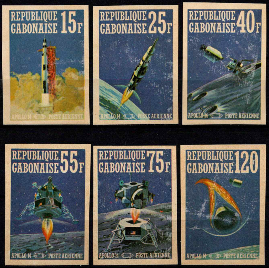 Gabonas, pilna oro pašto serija, MiNr 411-416 (B) MNG (*)