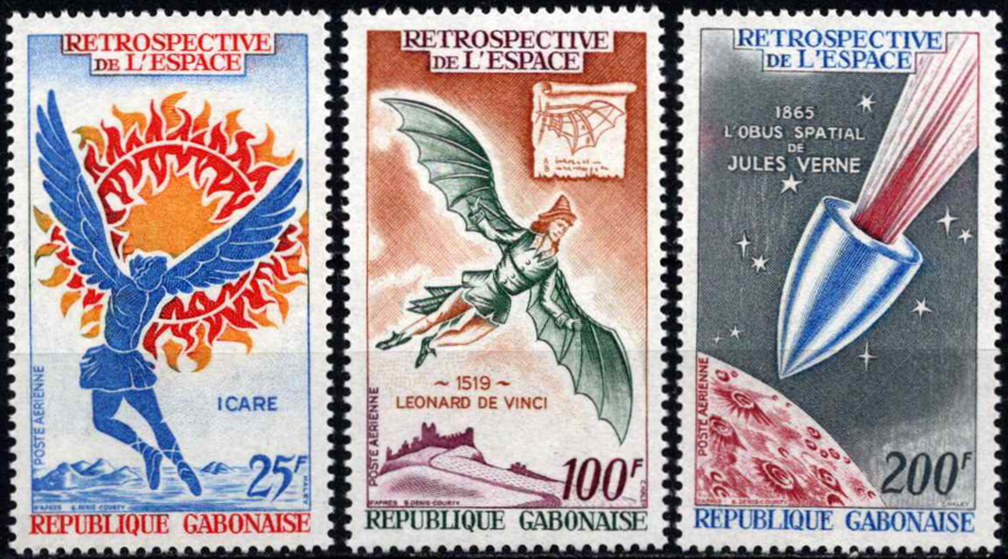 Gabonas, pilna oro pašto serija, MiNr 363-365 MNH**