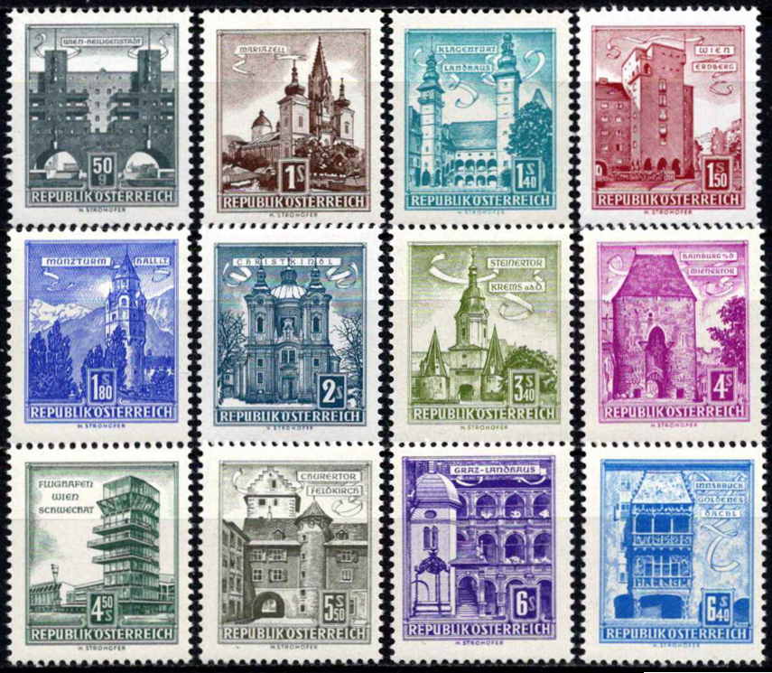 Austrija, pilna serija, MiNr 1044-1055 MNH**