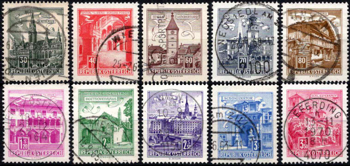 Austrija, pilna serija, MiNr 1111-1120 Used (O)
