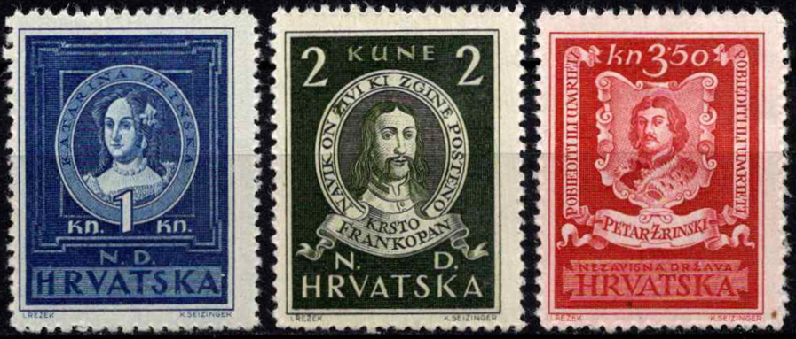 Kroatija, pilna serija, MiNr 103-105 MH*