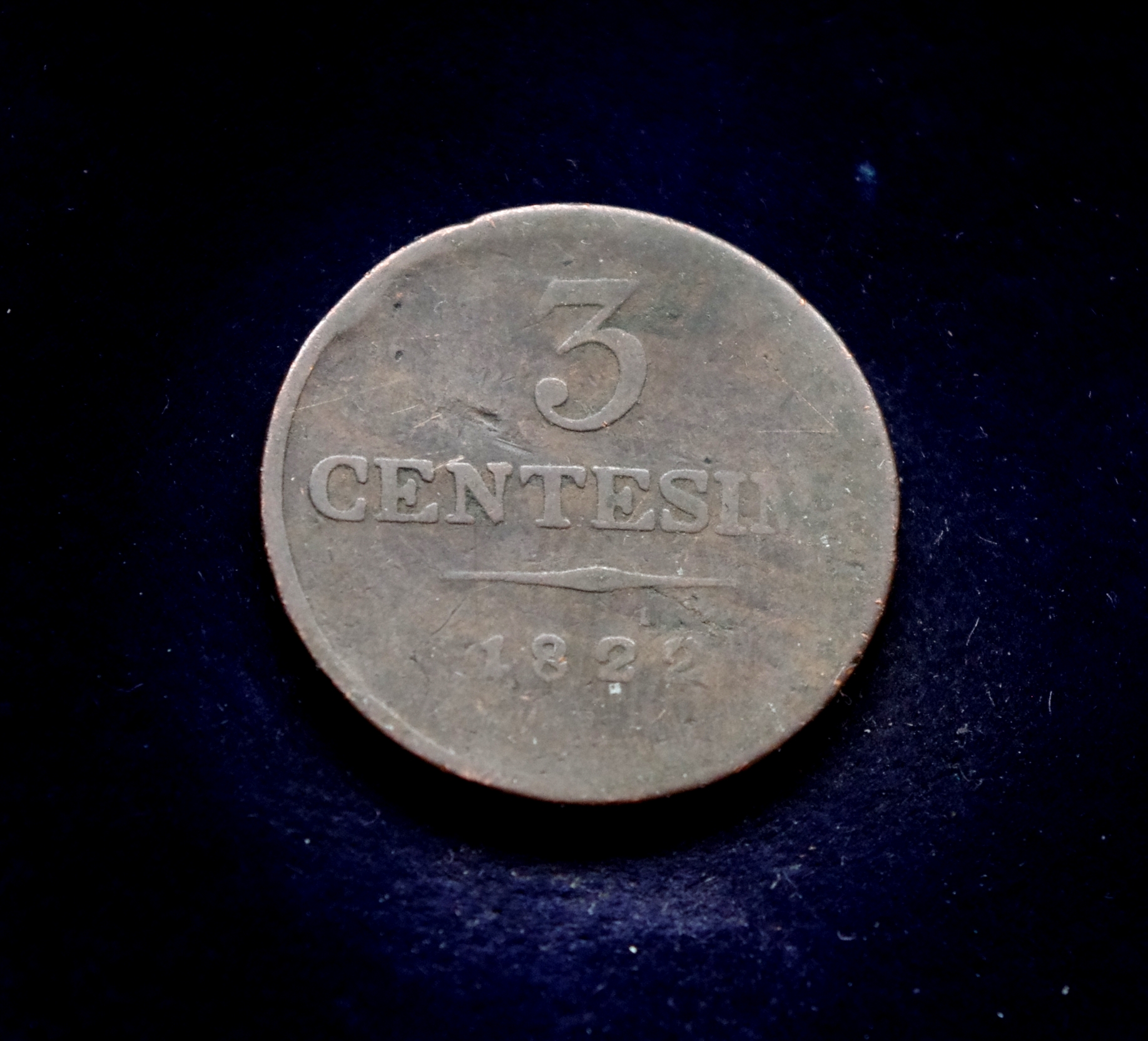 moneta, 3 čentezimai, Lombardija Venecija