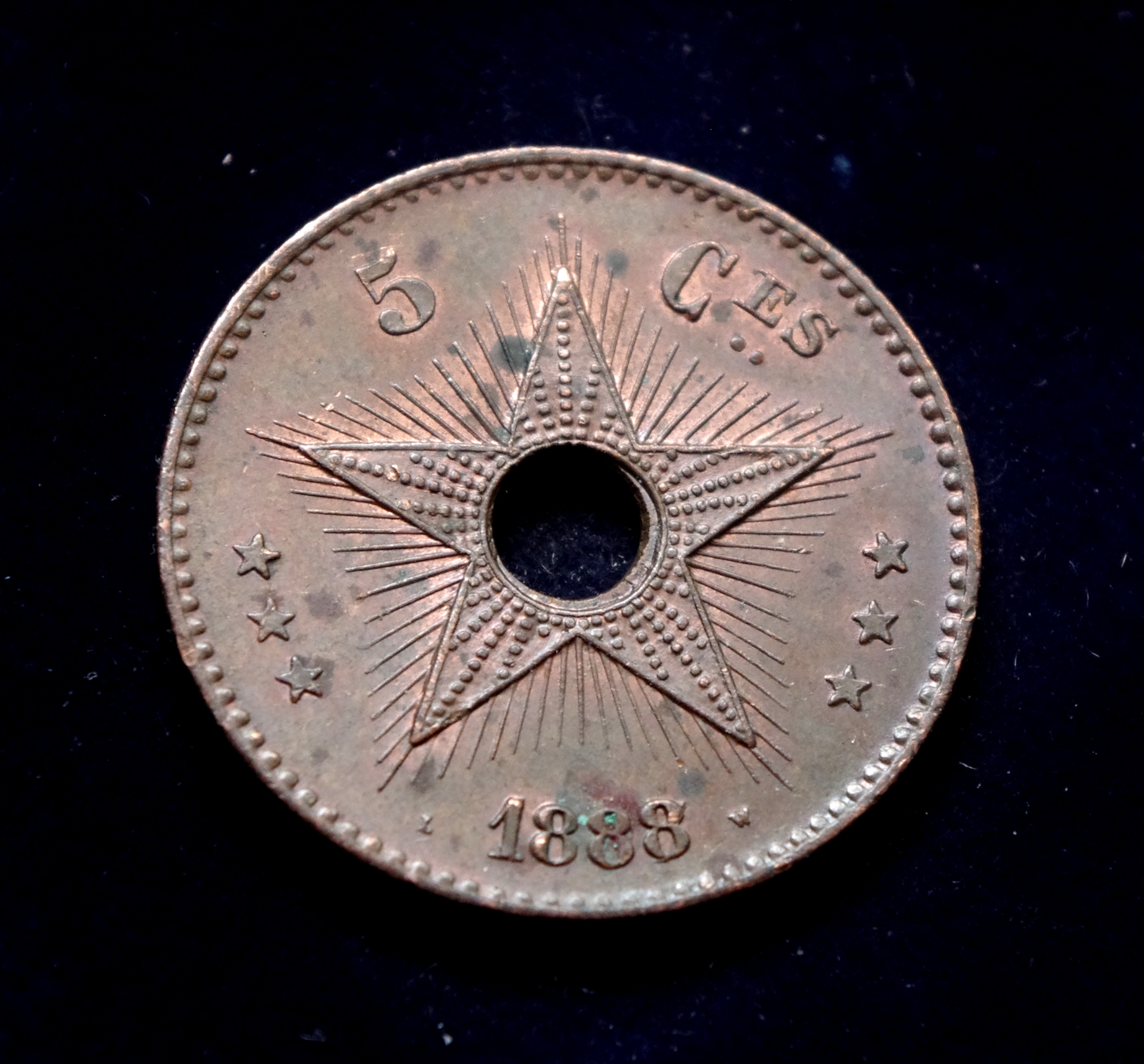 moneta, 5 santimai, Laisvoji Kongo Valstybė