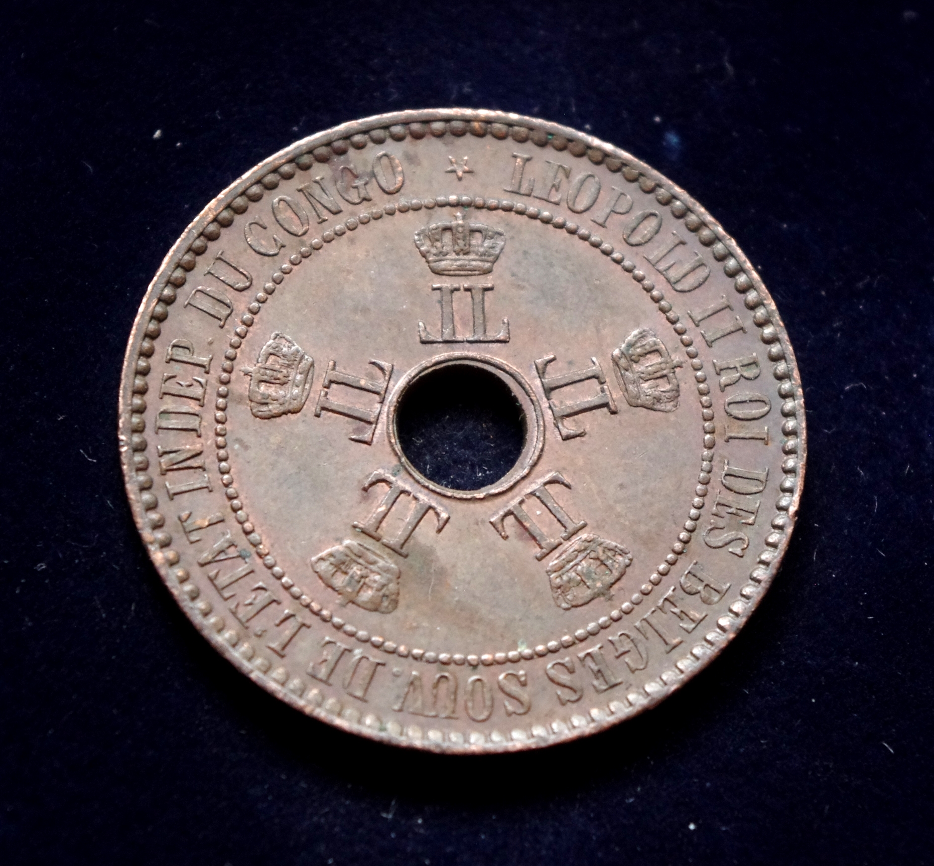 moneta, 5 santimai, Laisvoji Kongo Valstybė