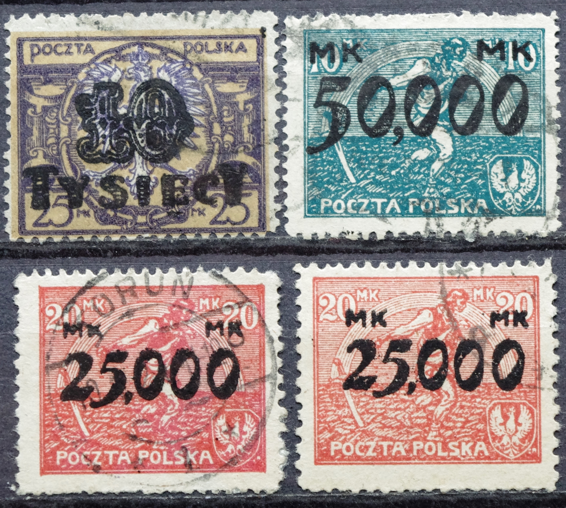 pašto ženklai, Lenkija, infliacija