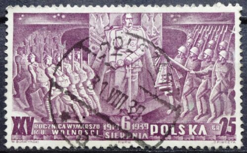 pašto ženklas, Lenkija, 25 metai Lenkijos legionui. J. Pilsudskis