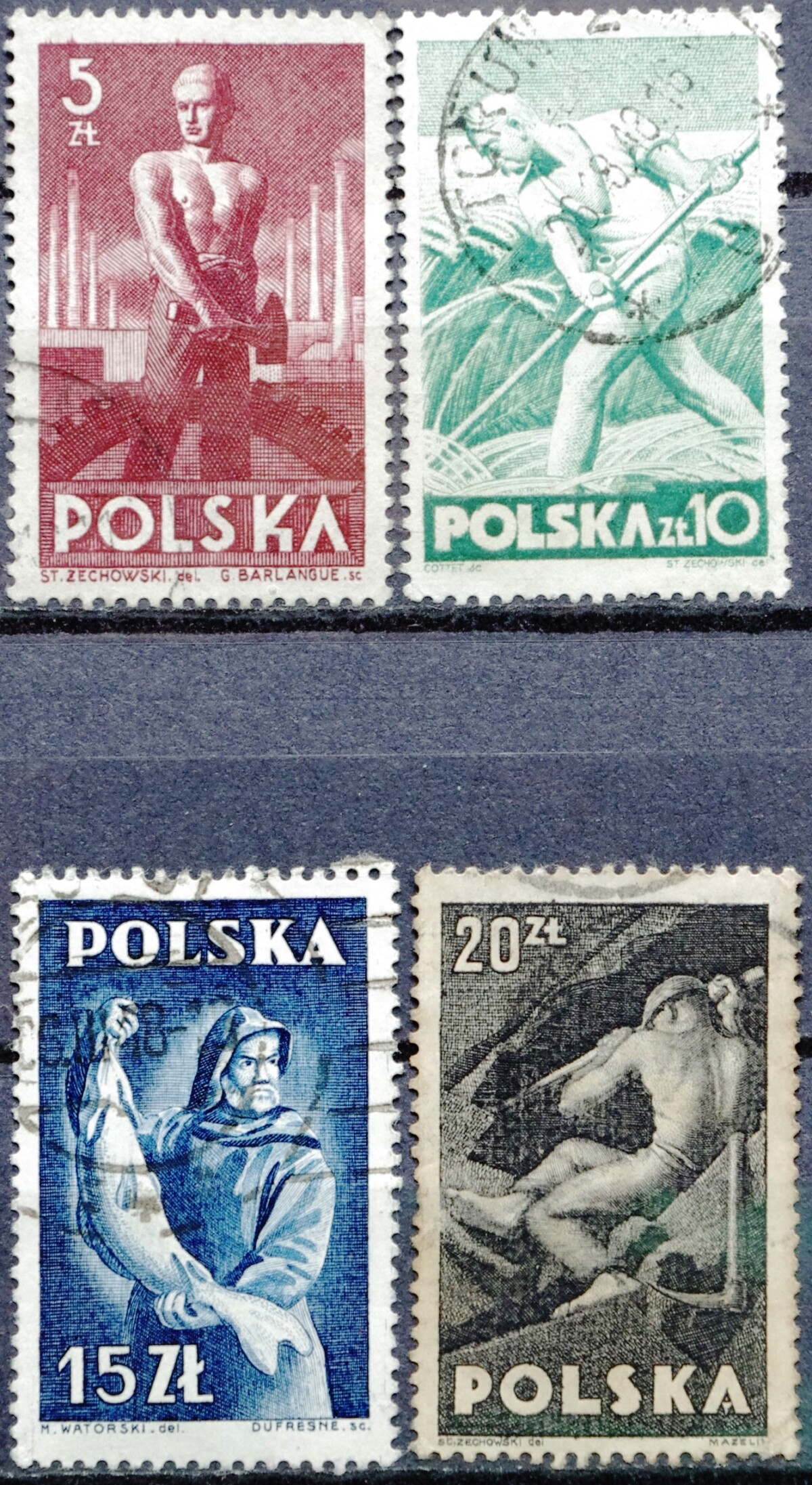 pašto ženklas, Lenkija, profesijos