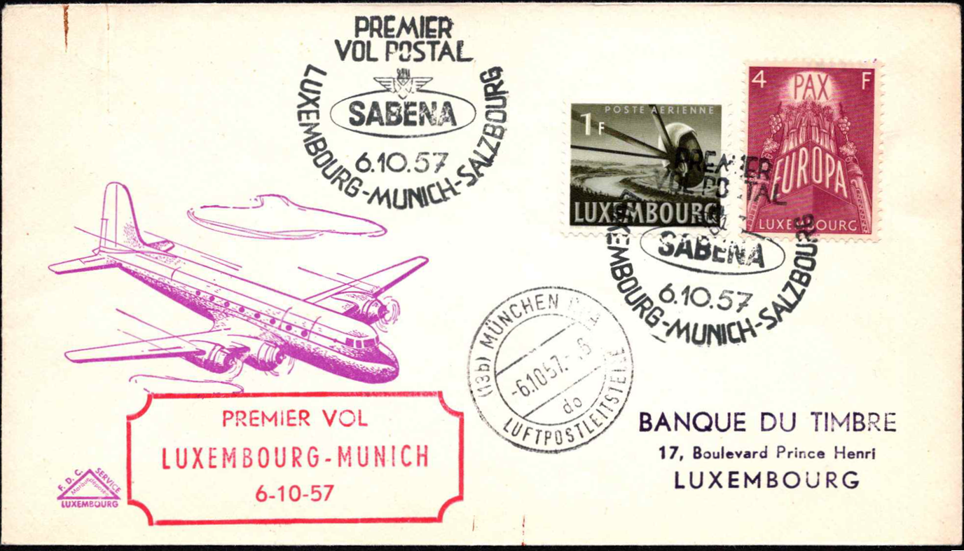 Liuksemburgas, proginis vokas su MiNr 403 ir 574