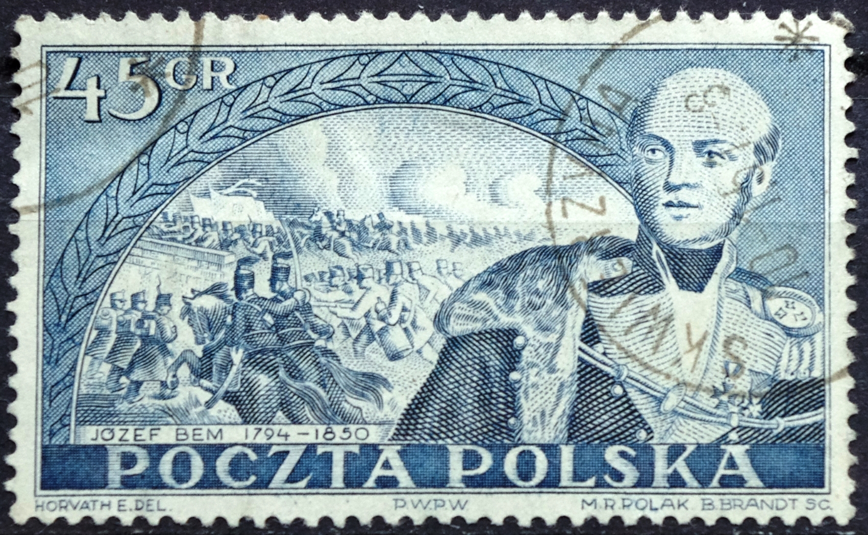pašto ženklas, Lenkija, 6 Jozef Bem