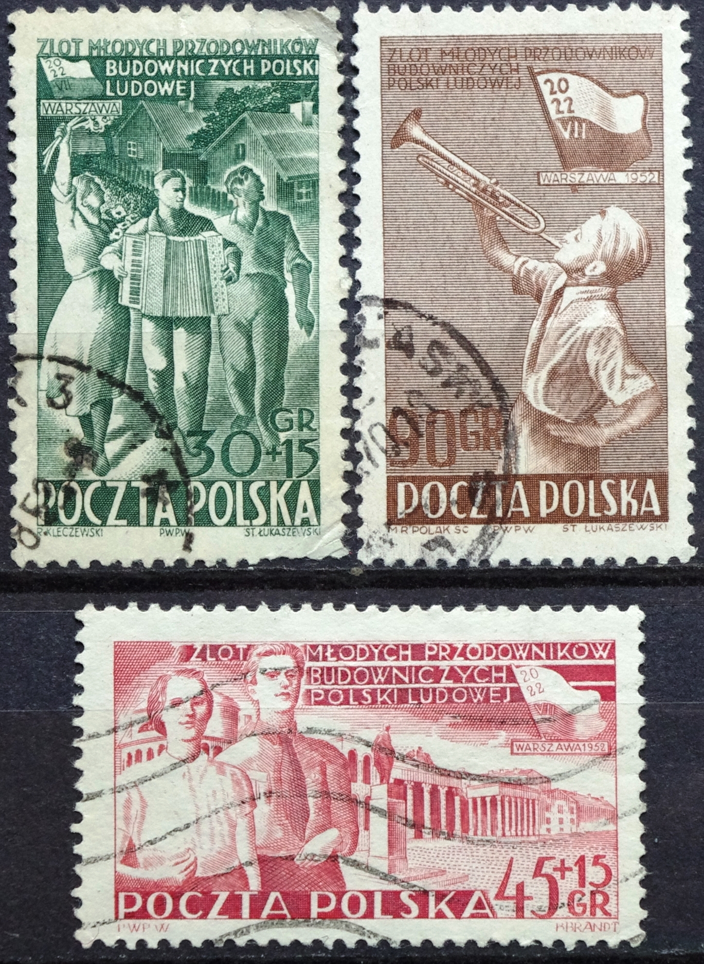 pašto ženklai, Lenkija, pionieriai