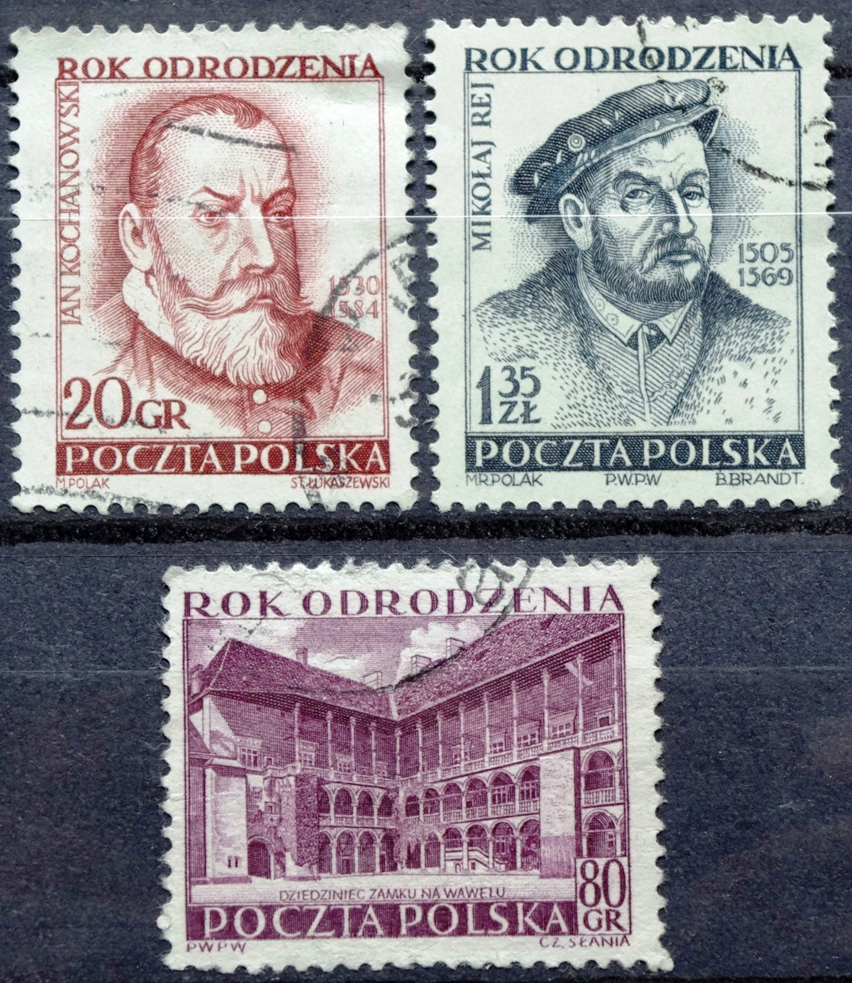 pašto ženklai, Lenkija, renesansas: Jan Kochanowski ir Mikolaj Rej